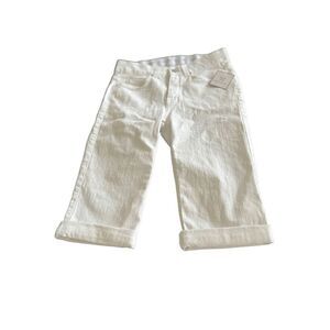 RAFAELLA WHITE DENIM CUFFED BERMUDA SHORT Size 6